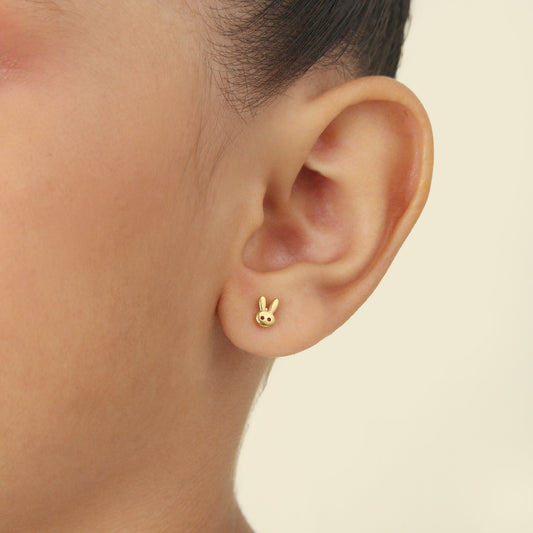 Rabbits 18K Gold Plated Children's Earrings