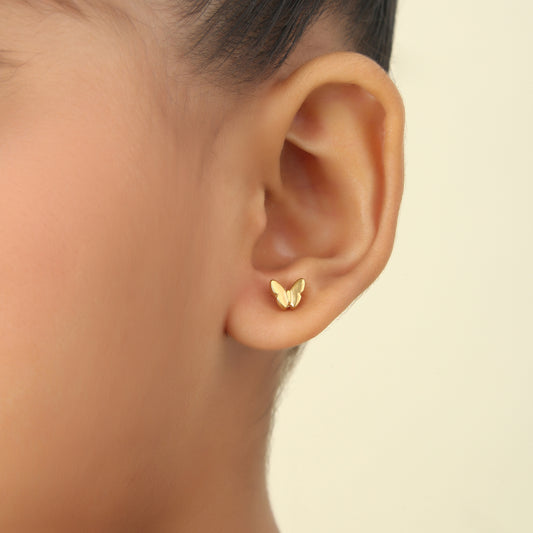 Cute Butterfly 18K Gold Plated Children's Earrings