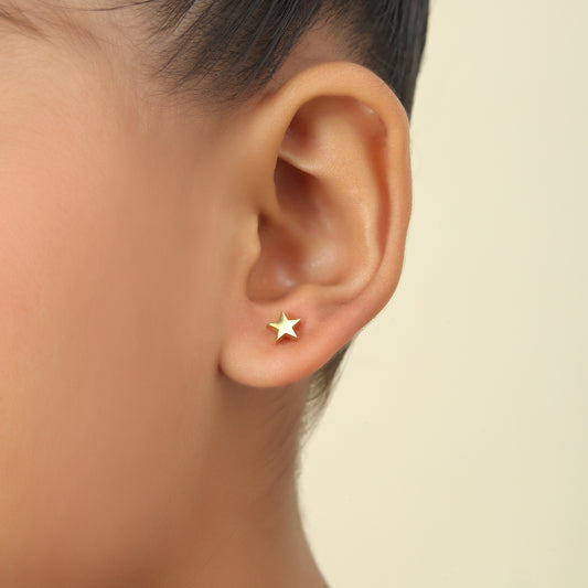 Cute Star 18K Gold Plated Children's Earrings