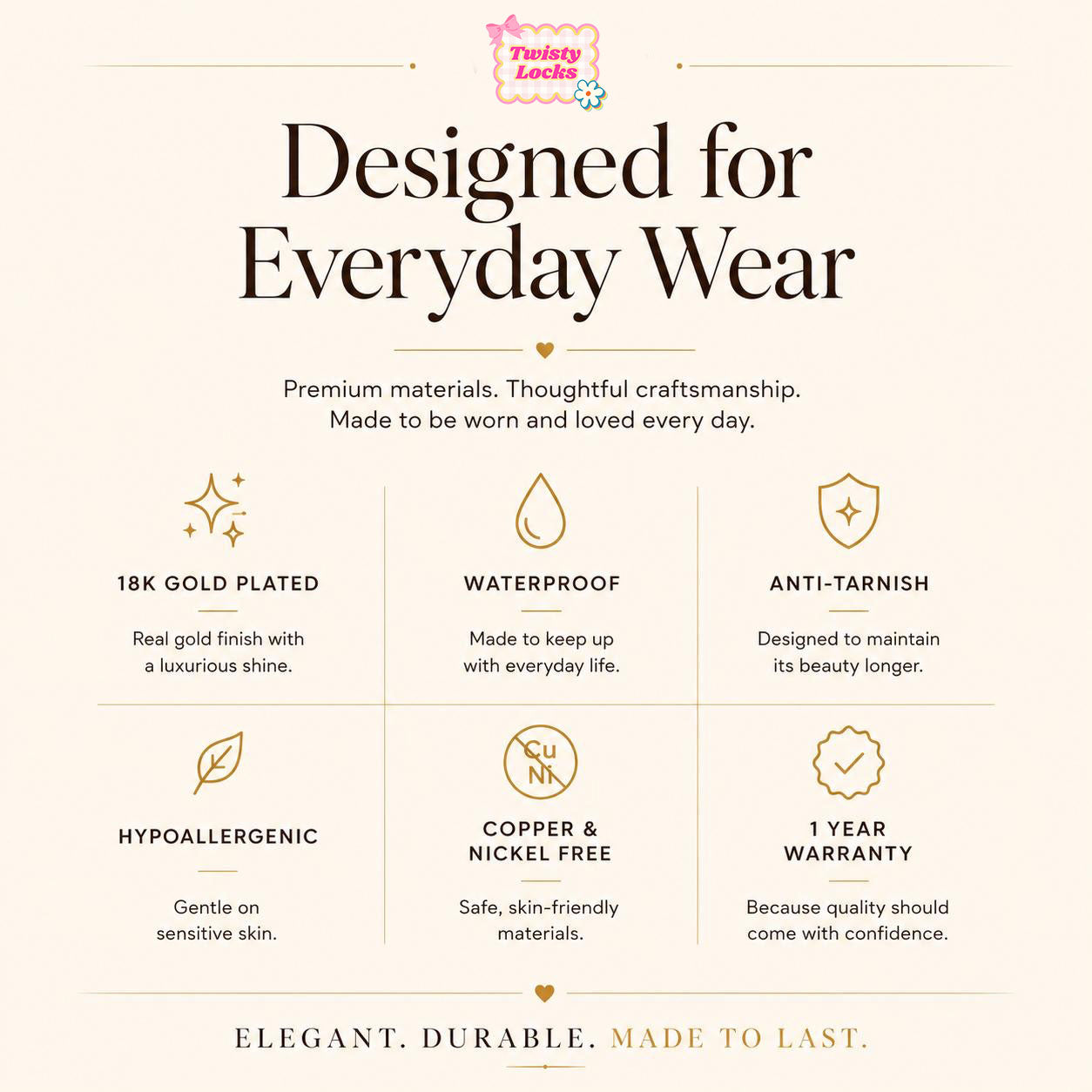 Twisty Locks Womens Jewellery