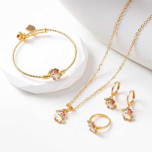 Unicorn Jewellery Set- Colorful - Twisty Locks  - Kids and Women Hair Accessories, Fashion Clothing and Jewellery India