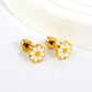 White Daisy 18K Gold Plated Children's Earrings - Twisty Locks  - Kids and Women Hair Accessories, Fashion Clothing and Jewellery India