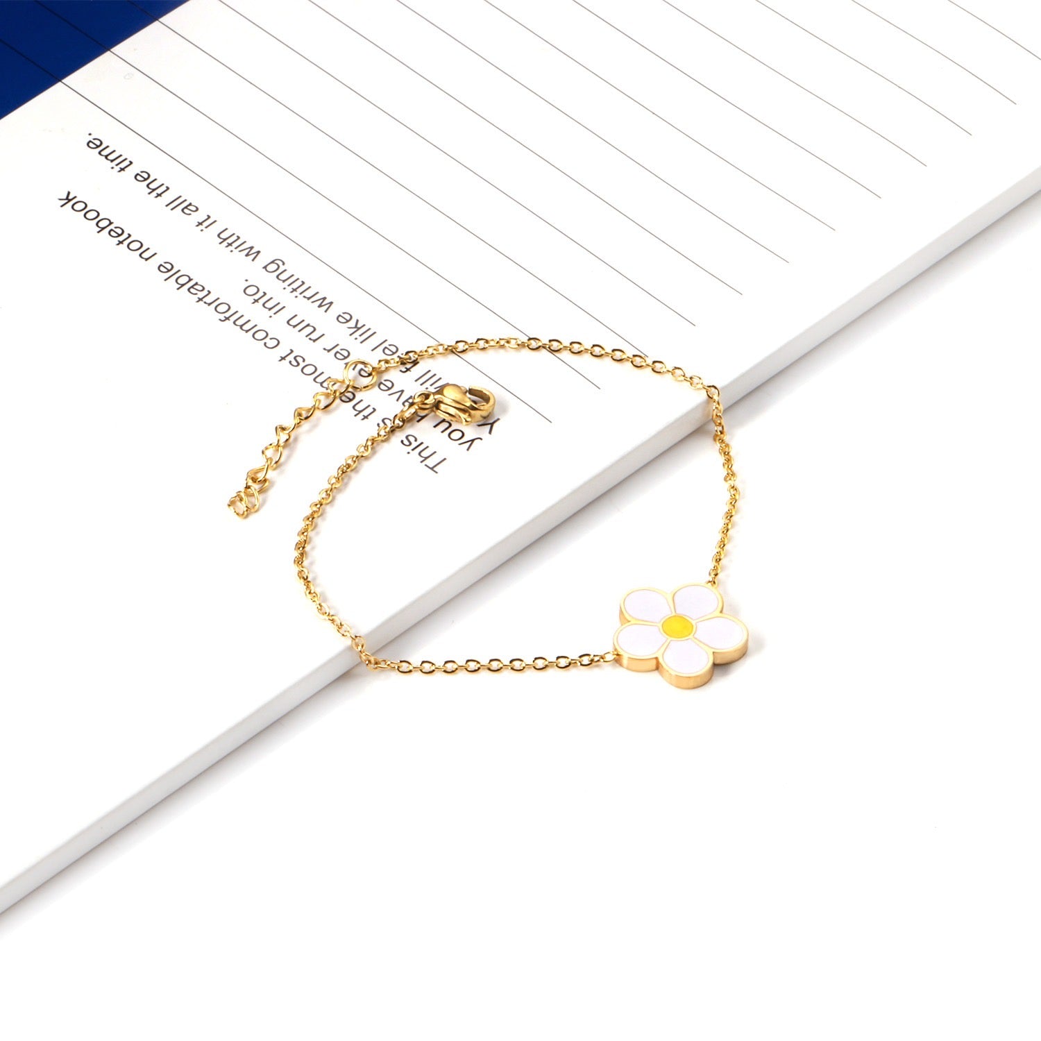 White FLower 18K Gold Plated Children's Bracelet - Twisty Locks  - Kids and Women Hair Accessories, Fashion Clothing and Jewellery India